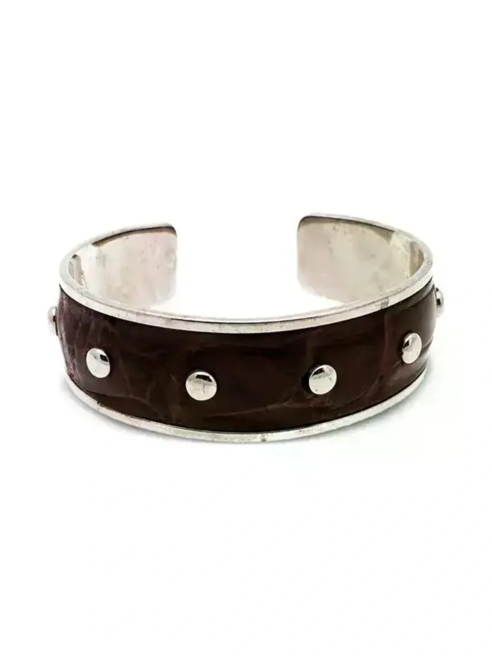 TOD’s Embossed Leather Studded Cuff Bracelet - Vintage Authentic
